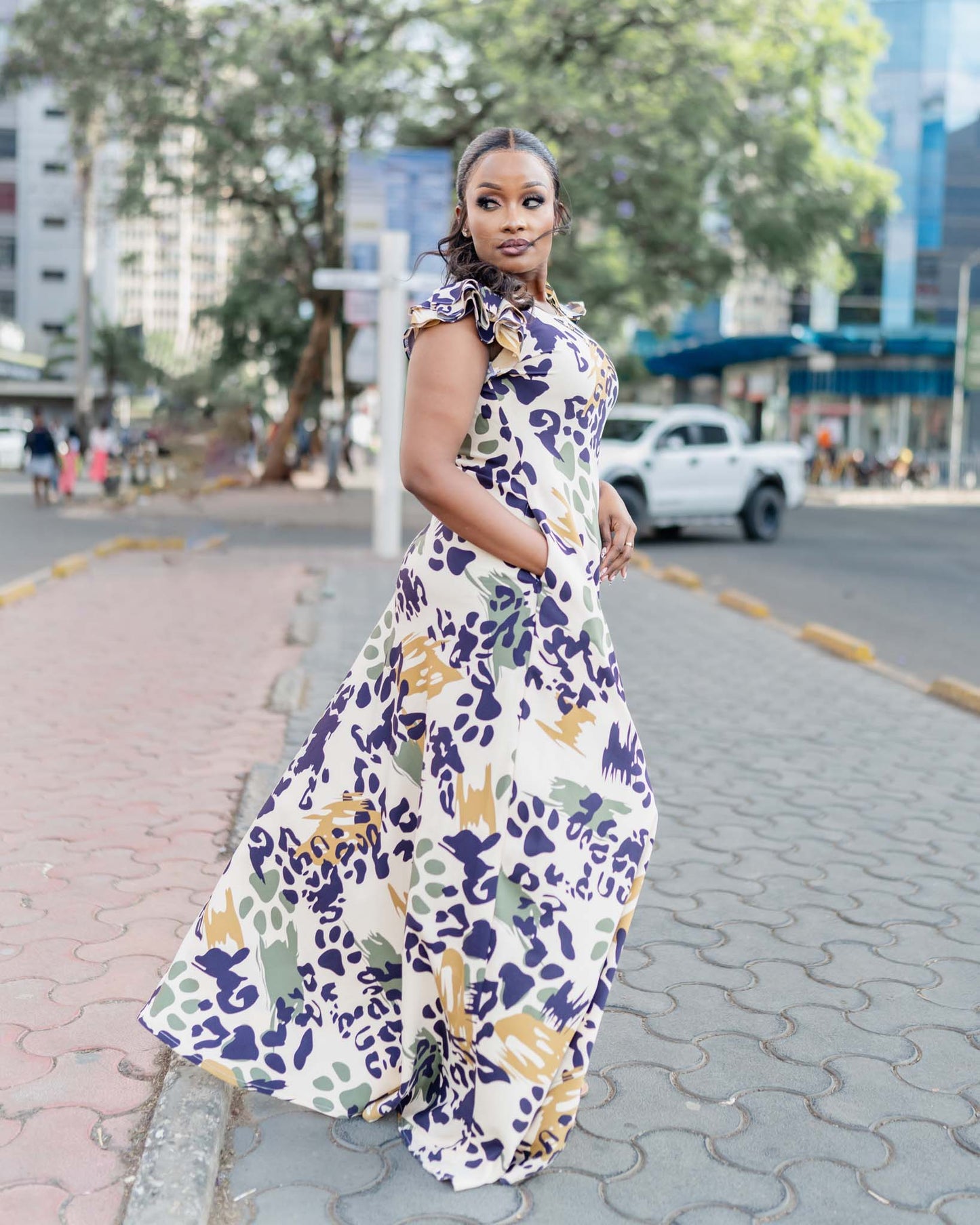 Scarlet- Cream Print